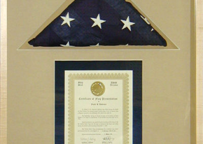 Framed Flag and Certificate