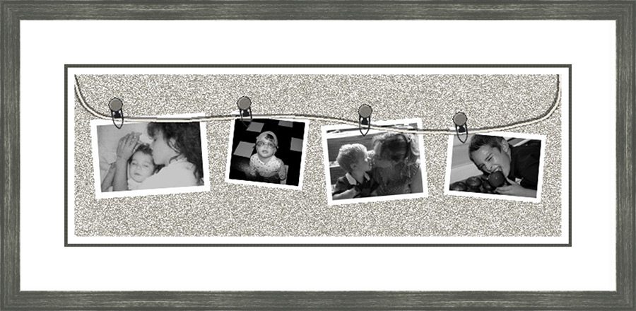 collection of grandkid photos in frame