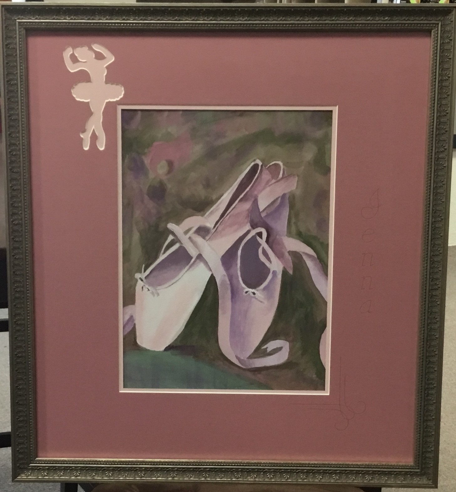 painting of ballerina s in frame for Mother's Day