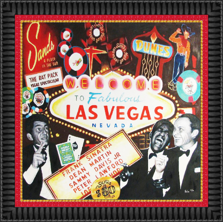 Las Vegas poster in black and red frame, the power of color