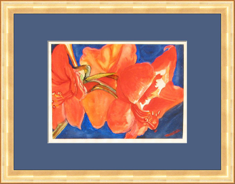 orange flower in blue frame, the power of color
