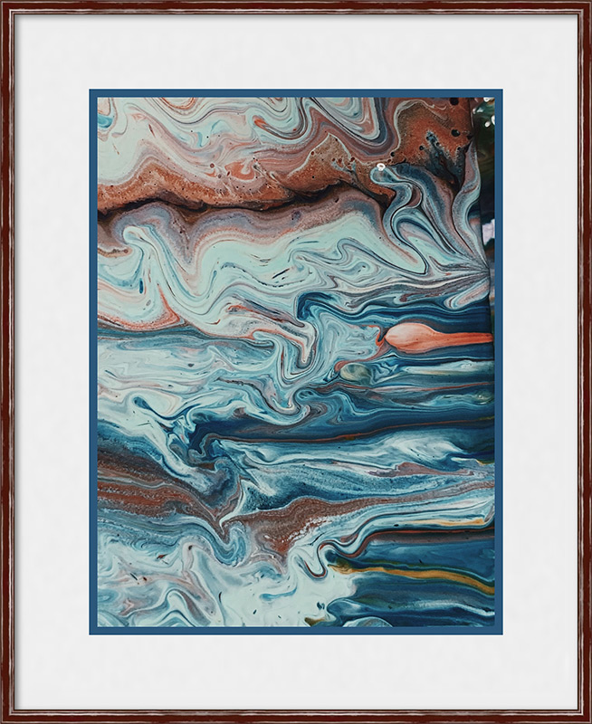 swirl painting in frame with mat, solve common framing problems