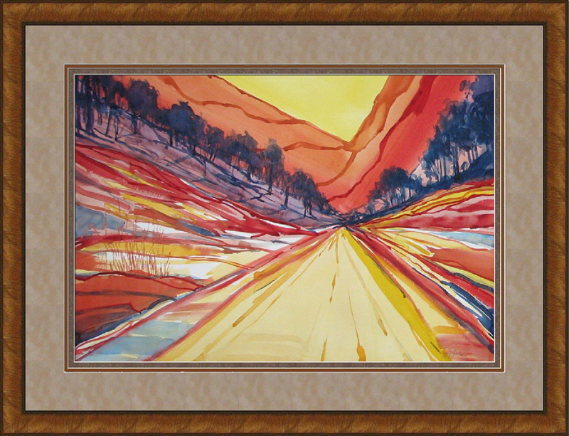 Colorful desert painting and unique framing ideas