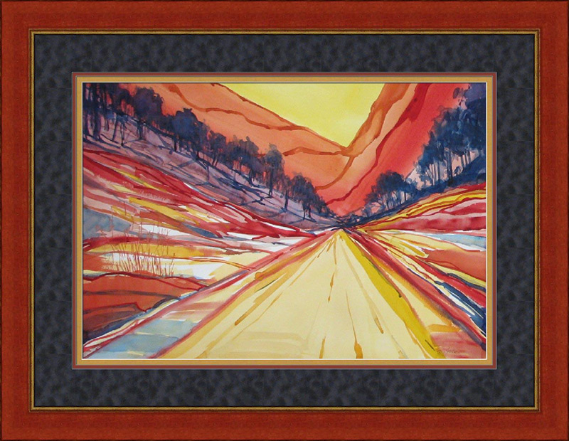 Colorful desert painting and unique framing ideas