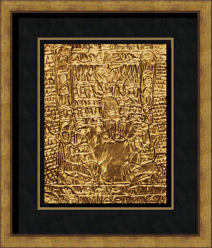 gold frames around gold foil art