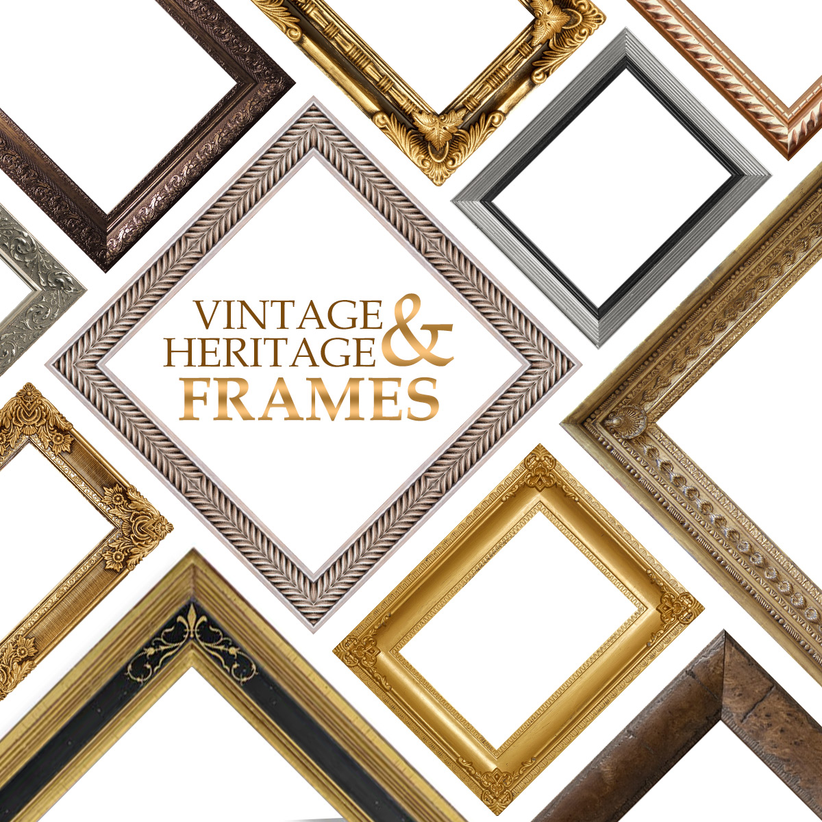 vintage or heritage: image of various frames