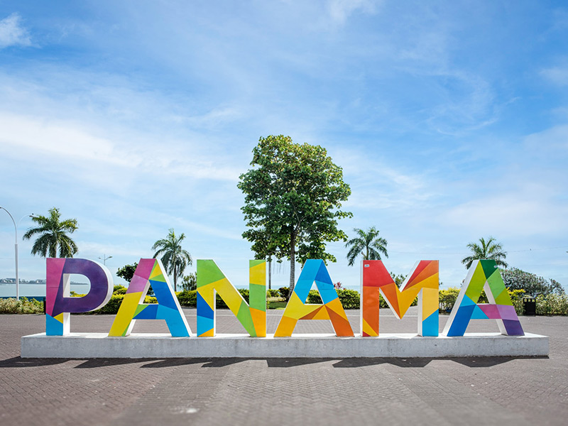 colorful sign spelling out panama