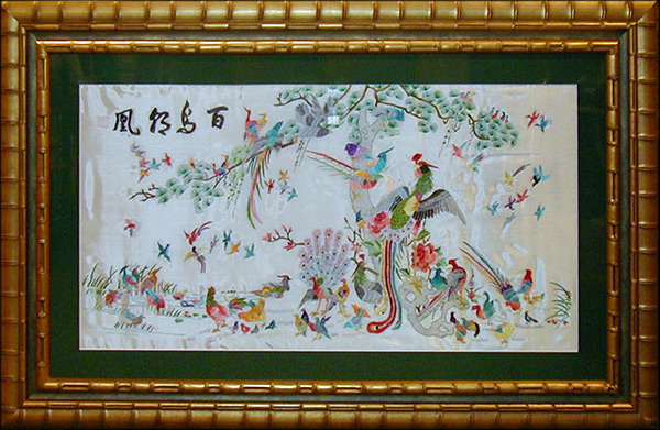 Bamboo frame styles complement an Asian painting