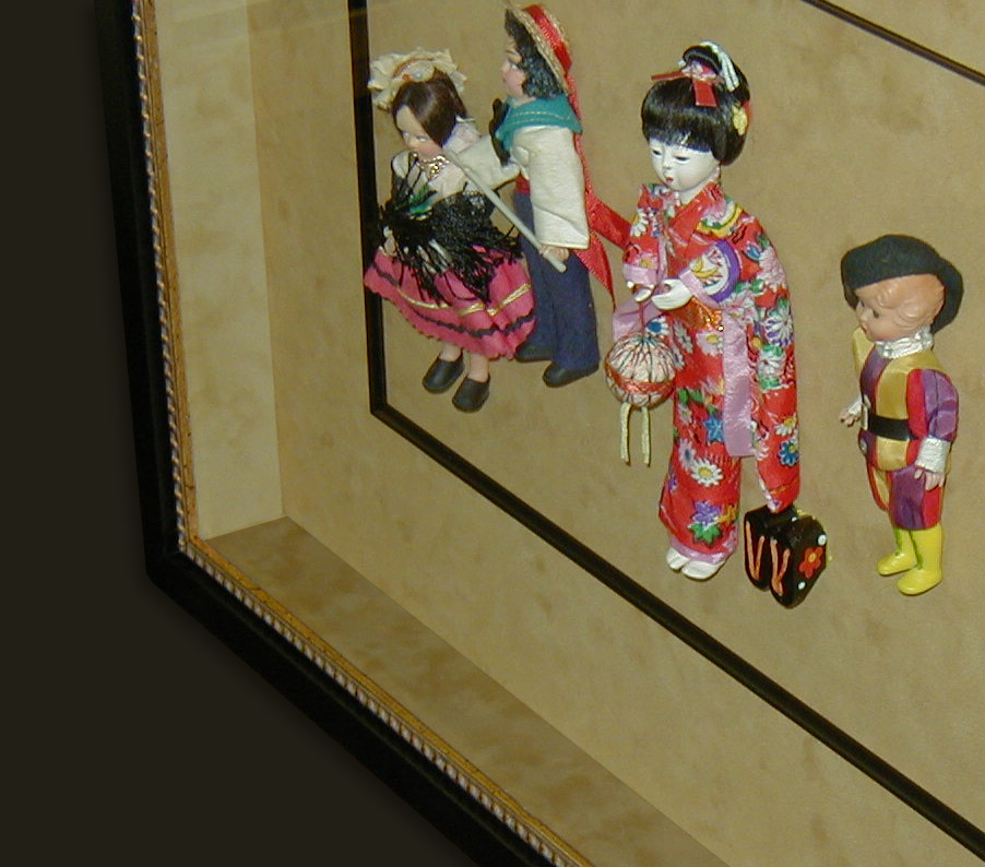 framed dolls from around the world