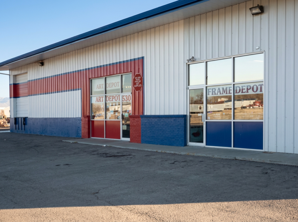 A view of the original Frame Depot and Art Depot building on 25 Road.
